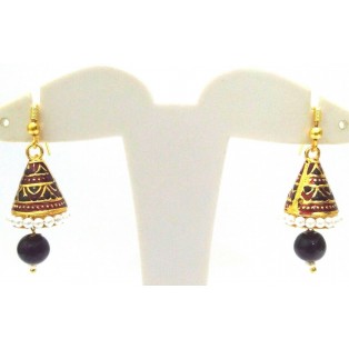 Meenakari Minakari Enamel Jhumka Jhumki Handmade Earring Jewelry Chandelier A117